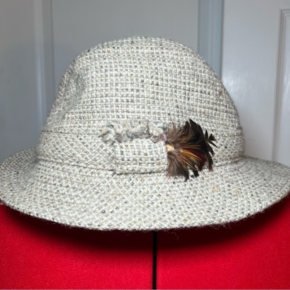 John Malloy Made In Ireland Donegal Tweed Pure New Wool Fedora Hat Size 7 - Picture 4 of 7